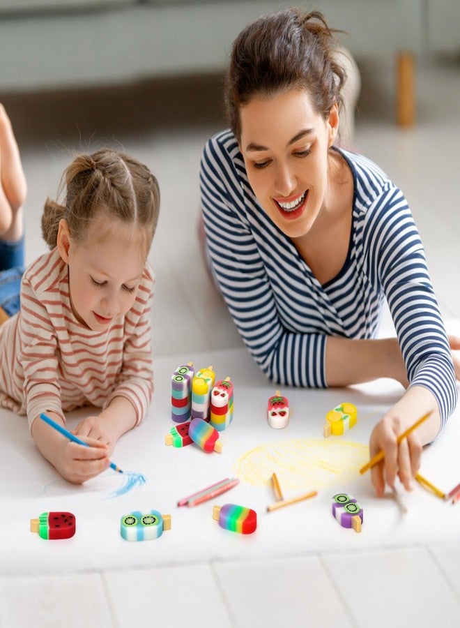 KINYFY 16 Pcs Ice Cream Erasers, Fruit Ice Cream Erasers for Kids, Cute Fruit Pencil Eraser for Classroom Prizes, Gifts Supplies, Back to School Party Favors - Image 5